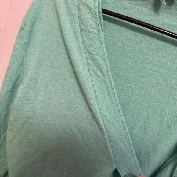 Escada Green Cashmere Tie and Snap Front Cardigan Knitwear - Picture 6 of 8